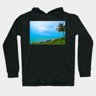 Quiet beach with coconut tree Hoodie